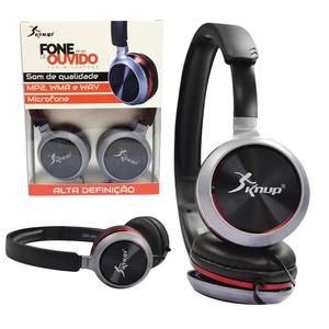 Headphone Fone Ouvido Kp-423 Extra Bass Vermelho KP-423 KNUP