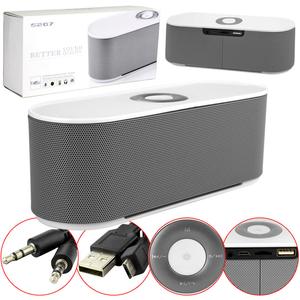 Caixa De Som Bluetooth Portátil Speaker Usb Sd Card V8 Cinza S207 DEX