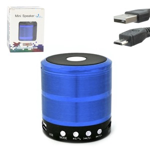 Caixa De Som Bluetooth 5W Com Sd Card P2 Usb Com Para Atender Chamadas Azul WS-887 WS-887 GENERICO