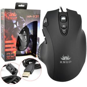 Mouse Gamer Usb Led 2400 Dpi 7 Botões Preto Kp-V31 KP-V31 KNUP