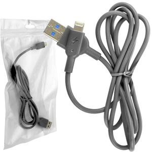 Cabo De Dados Carregador Usb Iphone 5 5C 5S 6 7 Cinza SOLID-979 PMCELL