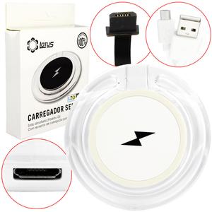 Carregador Sem Fio Charger Wirelless + Receptor V8 QI Android LT55 LOTUS