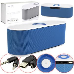 Caixa De Som Bluetooth Portátil Speaker Usb Sd Card V8 Azul S207 DEX