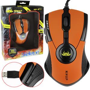 Mouse Gamer Skeleton 2400 Dpi 6 Botões Laranja Knup Kp-v21 KP-V21 KNUP