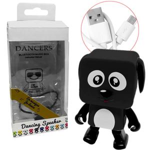 Caixa de Som USB 3W Mini Cachorro Dança Bluetooth Preto cachorro GENERICO