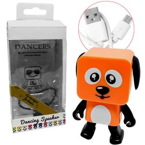 Caixa de Som Mini Cachorro dança Bluetooth Laranja cachorro GENERICO