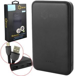 Carregador Portatil Universal Power Bank 10000 Mah 2 Saidas USB Preto LT-989 LOTUS