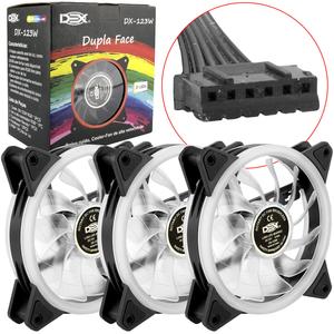 Kit 3 Cooler Led 120Mm Rgb Com 1 Fita Led E Controle DX-123W DEX DX-123W DEX