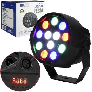 Mini Refletor 12 Leds Digital Strobo Efeito Rgbw Luatek LK-121 LUATEK