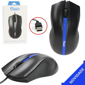 Mouse Optico Usb 2.0 Resolução 1600 Dpi Azul PLUGX M-205 M-205 PLUGX