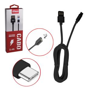 Cabo Micro USB Magnético Carregador Universal Type-C Preto ch0303-type-c XTRAD