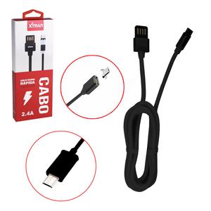 Cabo Micro Usb Magnético Carregador Universal Imã Android V8 Preto CH0302-V8 XTRAD