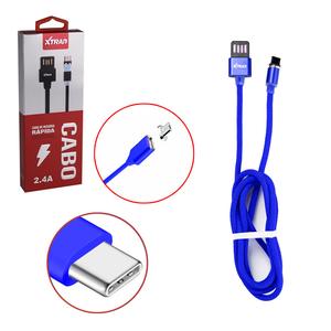 Cabo Micro USB Magnético Type C Com Led Azul CH0303 ch0303-type c XTRAD