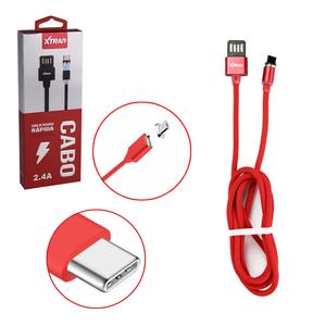 Cabo Micro USB Magnético Type C Com Led Vermelho CH0303 ch0303-type c XTRAD