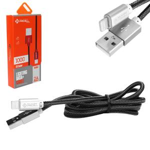 Cabo USB Lightning Para iPhone 2A 1 Metro em Nylon Prata PMCELL CB-21 CB-21 PMCELL