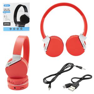 Headphone com Microfone Bluetooth SD Card Bass Vibration Vermelho KNUP KP-453 KP-453 KNUP