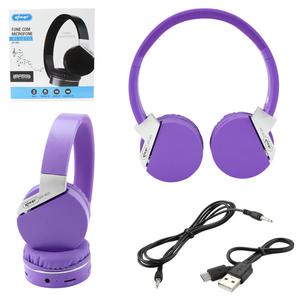 Headphone com Microfone Bluetooth SD Card Bass Vibration Roxo KNUP KP-453 KP-453 KNUP