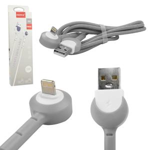 Cabo De Iphone Para USB 2.1A Em L 1 Metro Cinza e Branco FD0222 IOS FD0222 IOS GENERICO