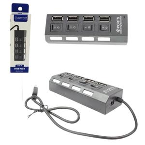 Hub Usb 2.0 4 Portas Liga E Desliga Alta Velocidade Preto HUB4P HUB4P GENERICO