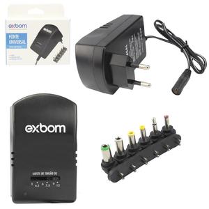 Fonte Universal Com Regulagem Com 6 Plugs EXBOM 12V alcance 3.0A FNTU-MT26W6 FNTU-MT26W6 EXBOM