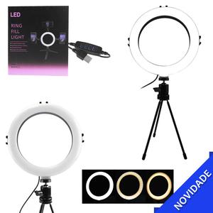 Iluminador De Led Hing Light Tripé De Mesa 56 Leds 8 Polegadas 5600k USB 3 Cores LED 20CM GENERICO