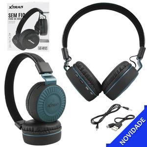 Headphone Bluetooth Esporte Com Microfone Entrada para SD Card Azul XTRAD LC-812 LC-812 XTRAD