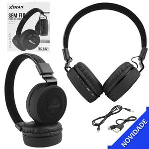 Headphone Bluetooth Esporte Com Microfone Entrada para SD Card Preto XTRAD LC-812 LC-812 XTRAD