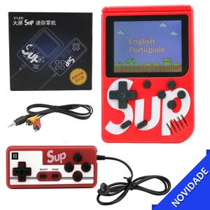 Mini Vídeo Game Portátil Com Controle SUP 400 Jogos Clássico Vermelho SUP GENERICO