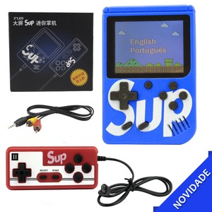 Mini Vídeo Game Portátil Com Controle SUP 400 Jogos Clássico Azul SUP GENERICO