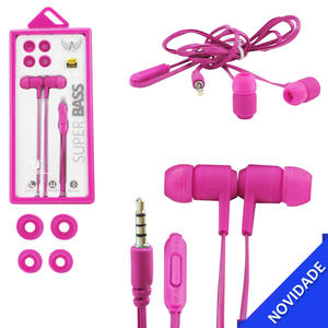 Fone de Ouvido com Microfone Super Bass Rosa ALTOMEX AL-601 AL-601 ALTOMEX