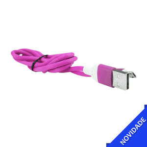 Cabo USB Para V8 2.4A 1 Metro Rosa Sem Embalagem CABO V8 GENERICA