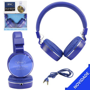 Headphone Com Microfone Super Bass Azul KNUP KP-432 KP-432 KNUP