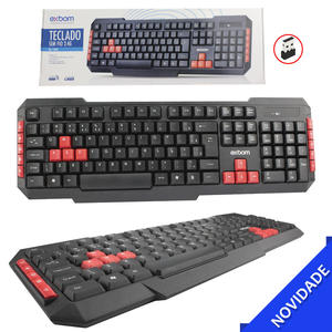 Teclado Sem Fio 2.4G Padrão Brasileiro Abnt2 Tá 10 Metros EXBOM BK-S380 BK-S380 EXBOM