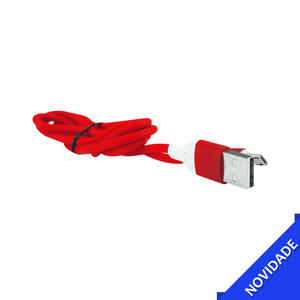 Cabo USB Para V8 2.4A 1 Metro Vermelho Sem Embalagem CABO V8 GENERICA