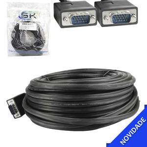 Cabo Vga 20 Metros Macho Para Macho Com Filtro e Ferrite HL-VGA-F020 HL-VGA-F020 SECCON