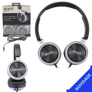 Headphone Com Microfone Extra Bass Azul SOGT DM1139 DM1139 GENERICO