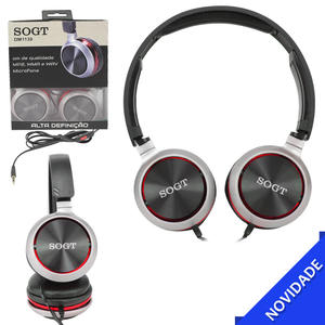 Headphone Com Microfone Extra Bass Vermelho SOGT DM1139 DM1139 GENERICO