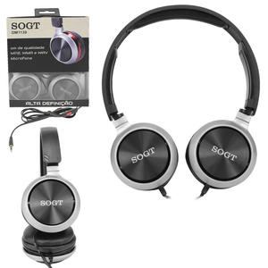 Headphone Com Microfone Extra Bass Preto SOGT DM1139 DM1139 GENERICO