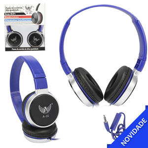 Headphone Com Microfone Som Hifi Azul A-16 ALTOMEX