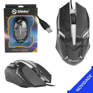 Mouse Gamer Óptico com Fio 1600 dPi Preto SHINKA SH-MO-52 SH-MO-52 SHINKA