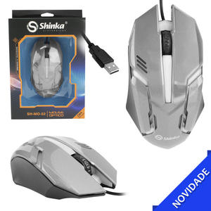 Mouse Gamer Óptico com Fio 1600 dPi Cinza SHINKA SH-MO-52 SH-MO-52 SHINKA