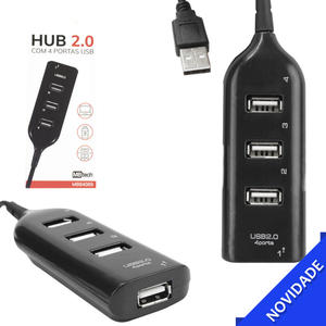 Hub USB Com 4 Portas de Entrada e 1 Saida 480Mbps MB84089 GENERICO