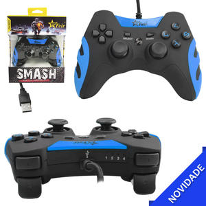 Controle Para Ps3 e PC Analógico Com Fio USB 1,80 Metros Azul FEIR FR-218A FR-218A FEIR