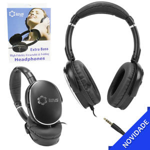 Headphone EXTRA BASS Com Microfone Preto LOTUS LT-199 LT-199 LOTUS