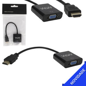 Cabo Conversor HDMI Macho Para VGA Fêmea Para Tv Pc Xbox360 Notebook Com 22 centímetro Preto -hdmi/vga w_w GENERICO