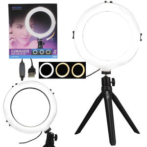 Iluminador De Led Hing Light 8 Polegadas 3 Tonalidades EXBOM ILUM-R08W8 EXBOM