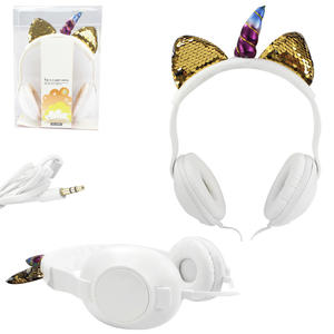 HeadPhone Infantil Tiara de Unicórnio Com Lantejoulas Dourado QL-406 QL-406 GENERICO