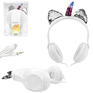 HeadPhone Infantil Tiara de Unicórnio Com Lantejoulas Prata QL-406 QL-406 GENERICO