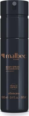 MALBEC FLAME BODY SPRAY DESODORANTE 100ML MALBEC BOTICARIO O BOTICARIO