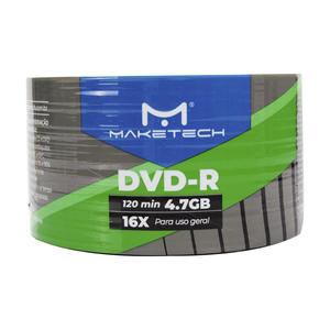 DVD-R Grávavel até 120 Minutos 4.7GB Uso Geral Embalagem Com 50 Unidades MAKETECH DVD-R MAKETECH